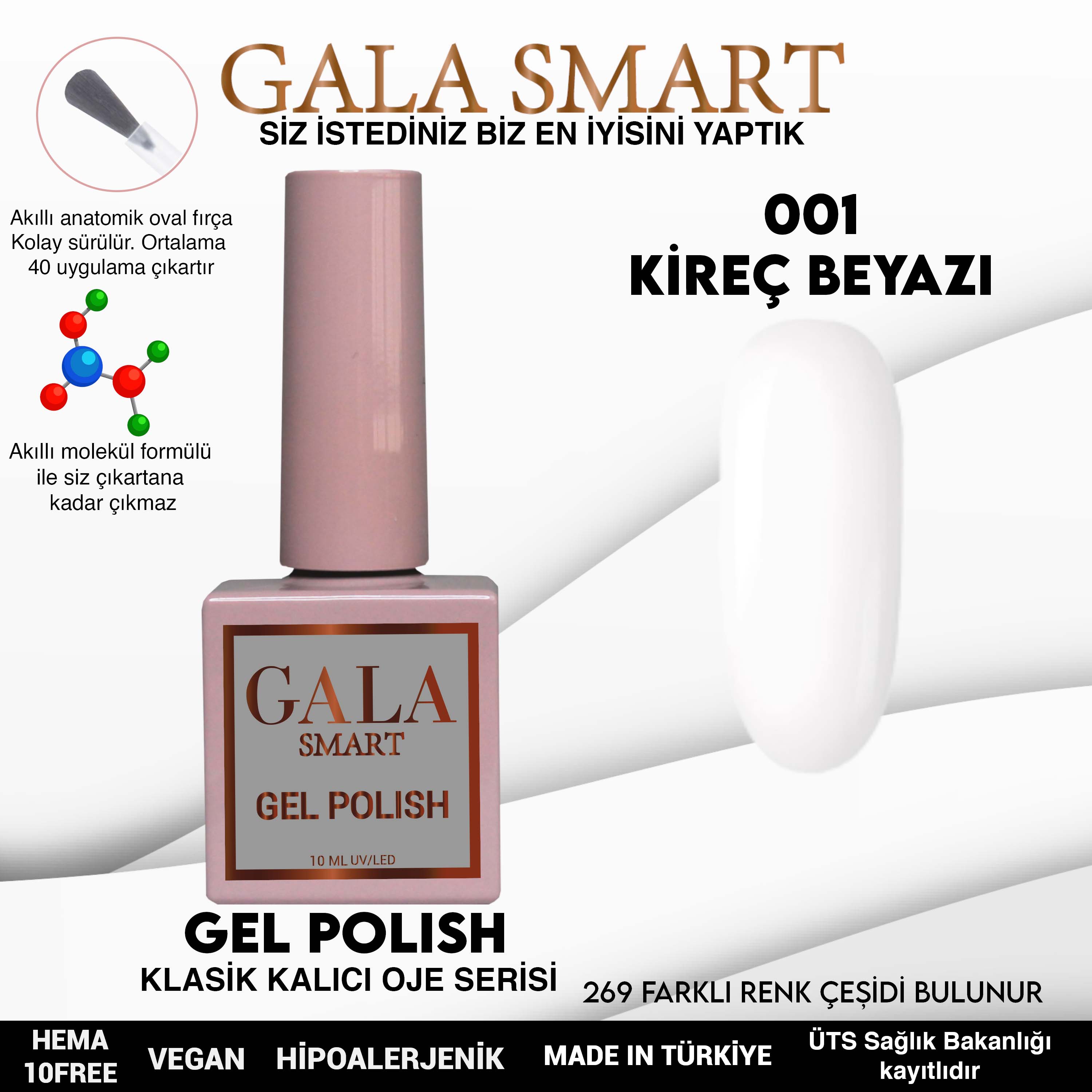 Gala Smart Kalıcı Oje Classic No:001