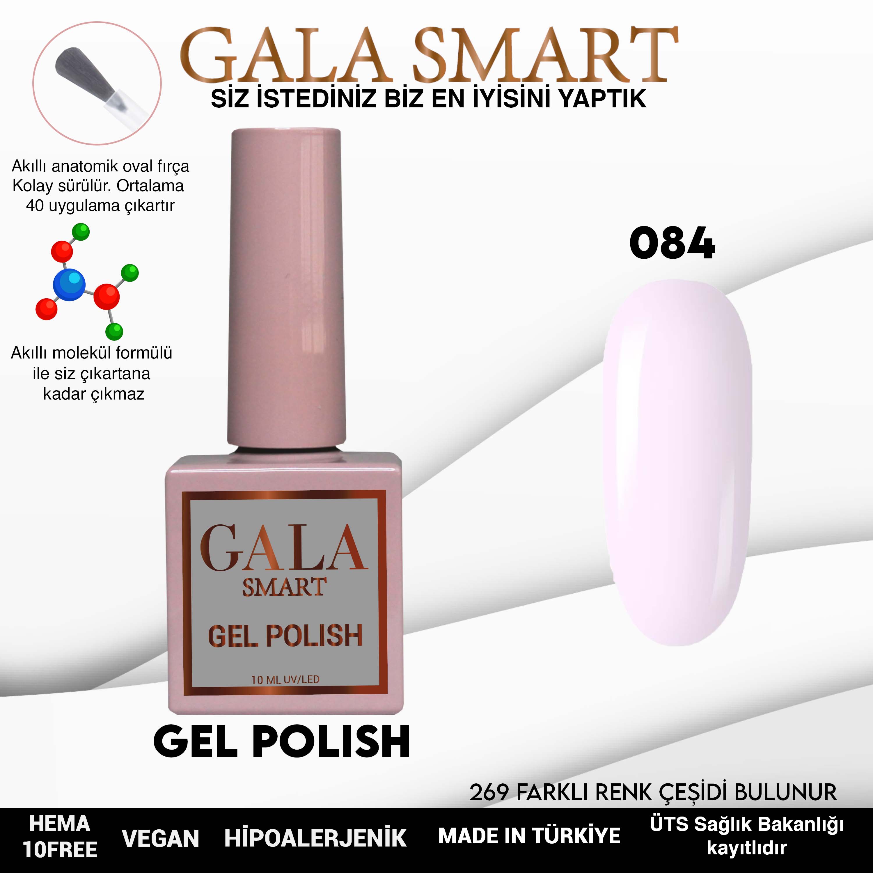 Gala Smart Kalıcı Oje Classic No:084