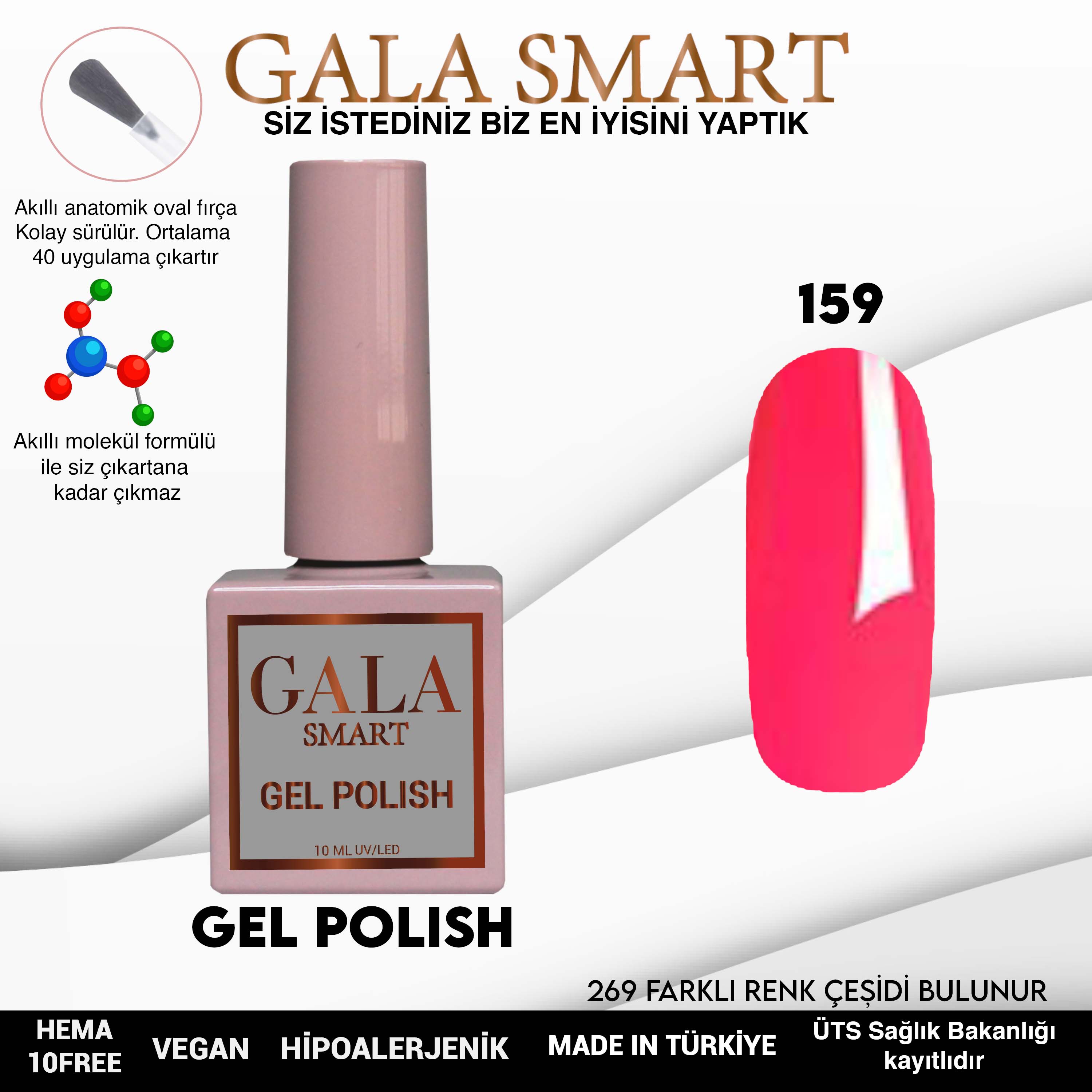 Gala Smart Kalıcı Oje Classic No:159