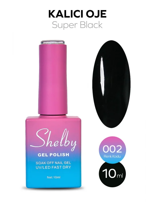 SHELBY 10 ML. 002 SÜPER SİYAH KALICI OJE