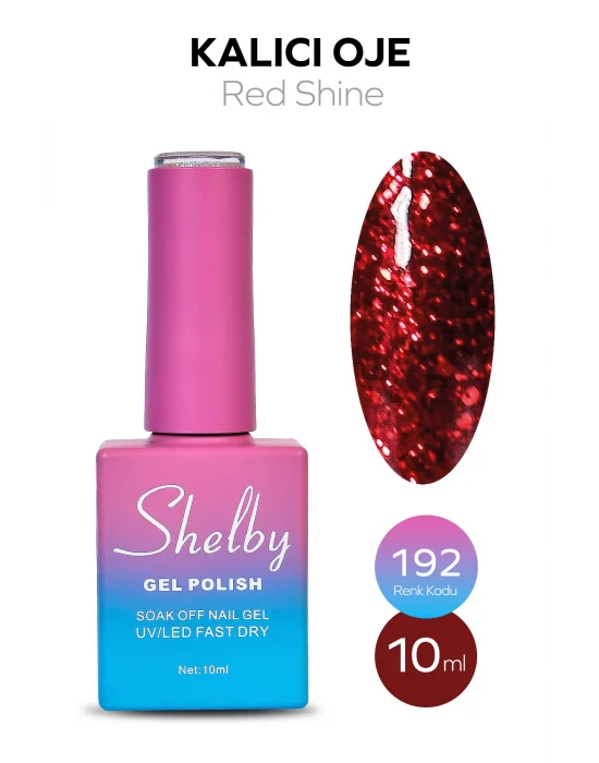 SHELBY 10 ML. 192 IŞILTILI KIRMIZI KALICI OJE