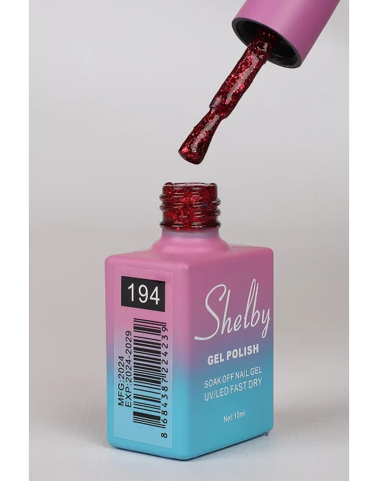 SHELBY 10 ML. 194 IŞILTILI KIRMIZI KALICI OJE