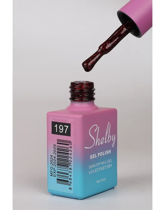 SHELBY 10 ML. 197 IŞILTILI KIRMIZI KALICI OJE