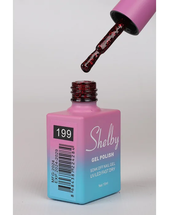 SHELBY 10 ML. 199 IŞILTILI KIRMIZI KALICI OJE