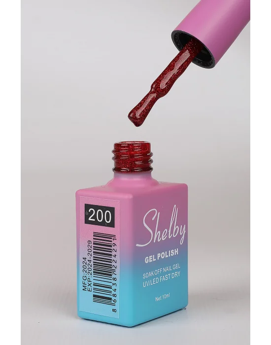 SHELBY 10 ML. 200 IŞILTILI KIRMIZI KALICI OJE