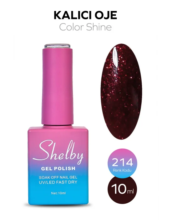 SHELBY 10 ML. 214 IŞILTILI RENKLİ KALICI OJE