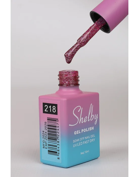SHELBY 10 ML. 218 IŞILTILI RENKLİ KALICI OJE