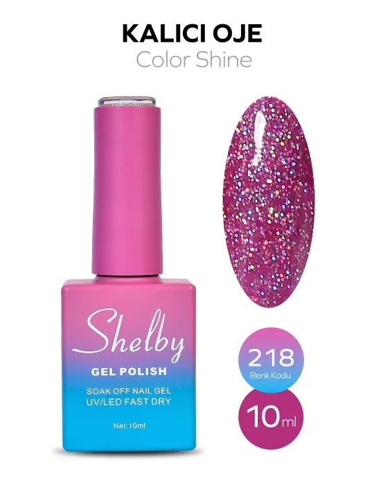 SHELBY 10 ML. 218 IŞILTILI RENKLİ KALICI OJE