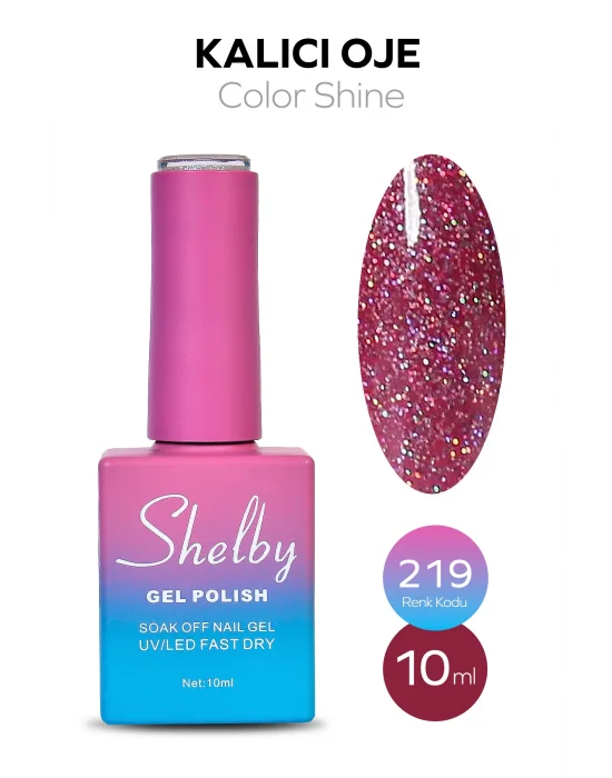 SHELBY 10 ML. 219 IŞILTILI RENKLİ KALICI OJE