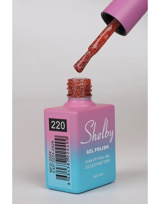 SHELBY 10 ML. 220 IŞILTILI RENKLİ KALICI OJE