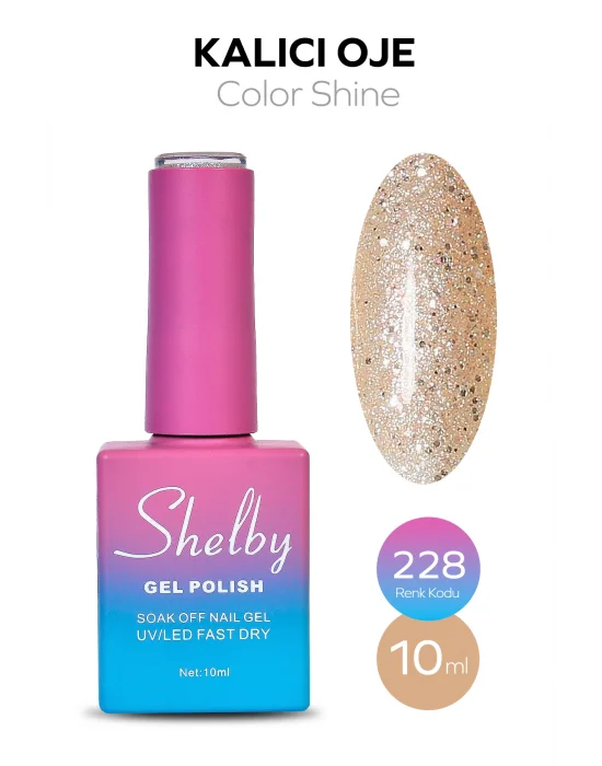 SHELBY 10 ML. 228 IŞILTILI RENKLİ KALICI OJE