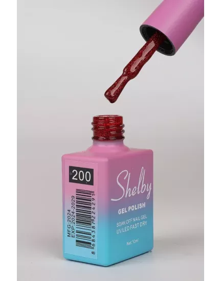 SHELBY 10 ML. 200 IŞILTILI KIRMIZI KALICI OJE