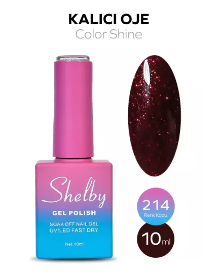 SHELBY 10 ML. 214 IŞILTILI RENKLİ KALICI OJE