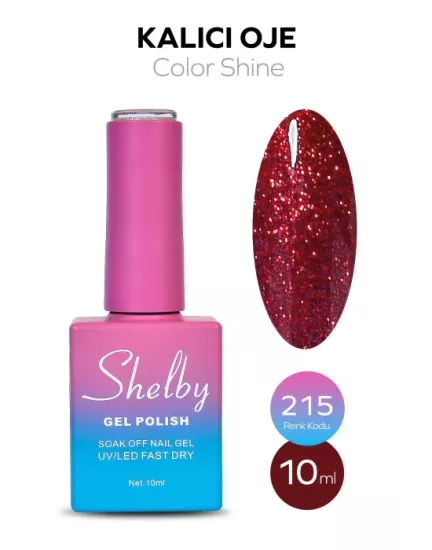 SHELBY 10 ML. 215 IŞILTILI RENKLİ KALICI OJE
