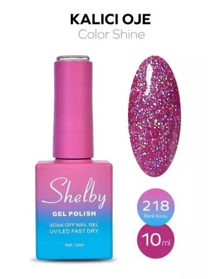 SHELBY 10 ML. 218 IŞILTILI RENKLİ KALICI OJE