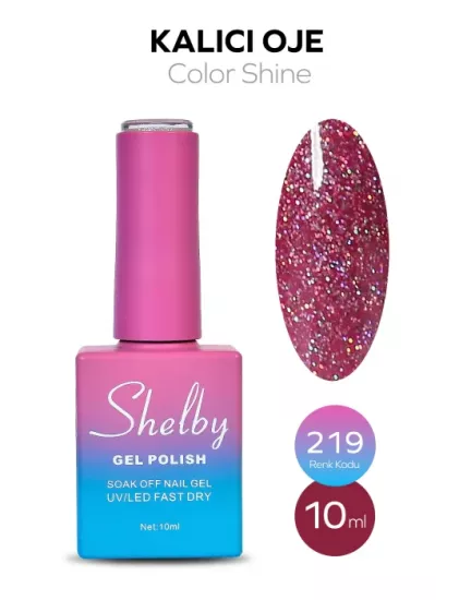 SHELBY 10 ML. 219 IŞILTILI RENKLİ KALICI OJE