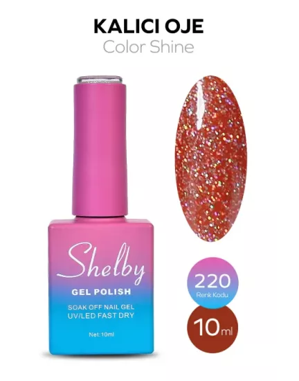 SHELBY 10 ML. 220 IŞILTILI RENKLİ KALICI OJE