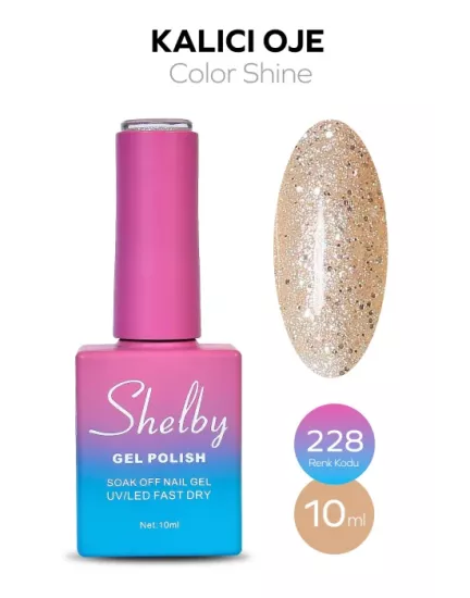 SHELBY 10 ML. 228 IŞILTILI RENKLİ KALICI OJE