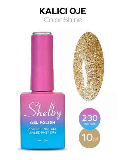 SHELBY 10 ML. 230 IŞILTILI RENKLİ KALICI OJE