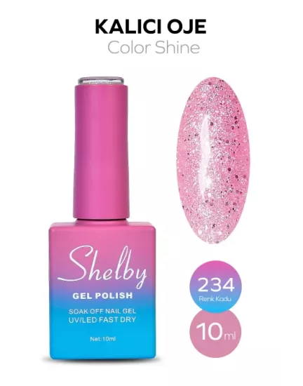 SHELBY 10 ML. 234 IŞILTILI RENKLİ KALICI OJE