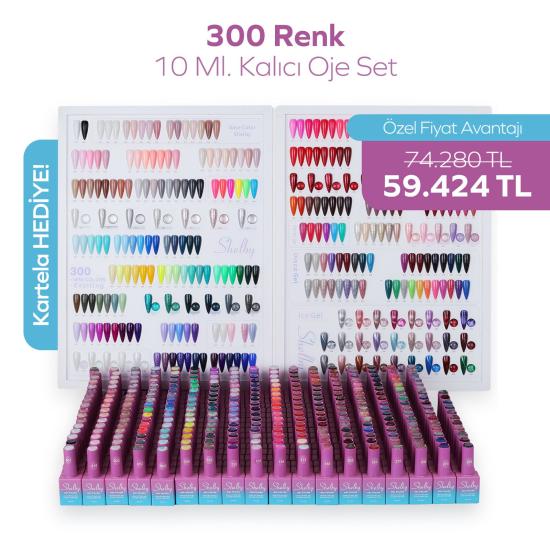 300 RENK 10 ML. KALICI OJE  KARTELA HEDİYE