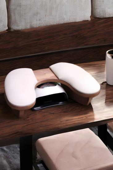 MANİKÜR SEHPASI ÇİFT KOL DESTEKLİ SÜT BEYAZI