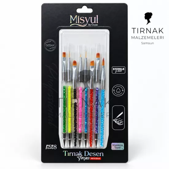 MİSYUL 8Lİ FIRÇA SETİ DOTSLU 