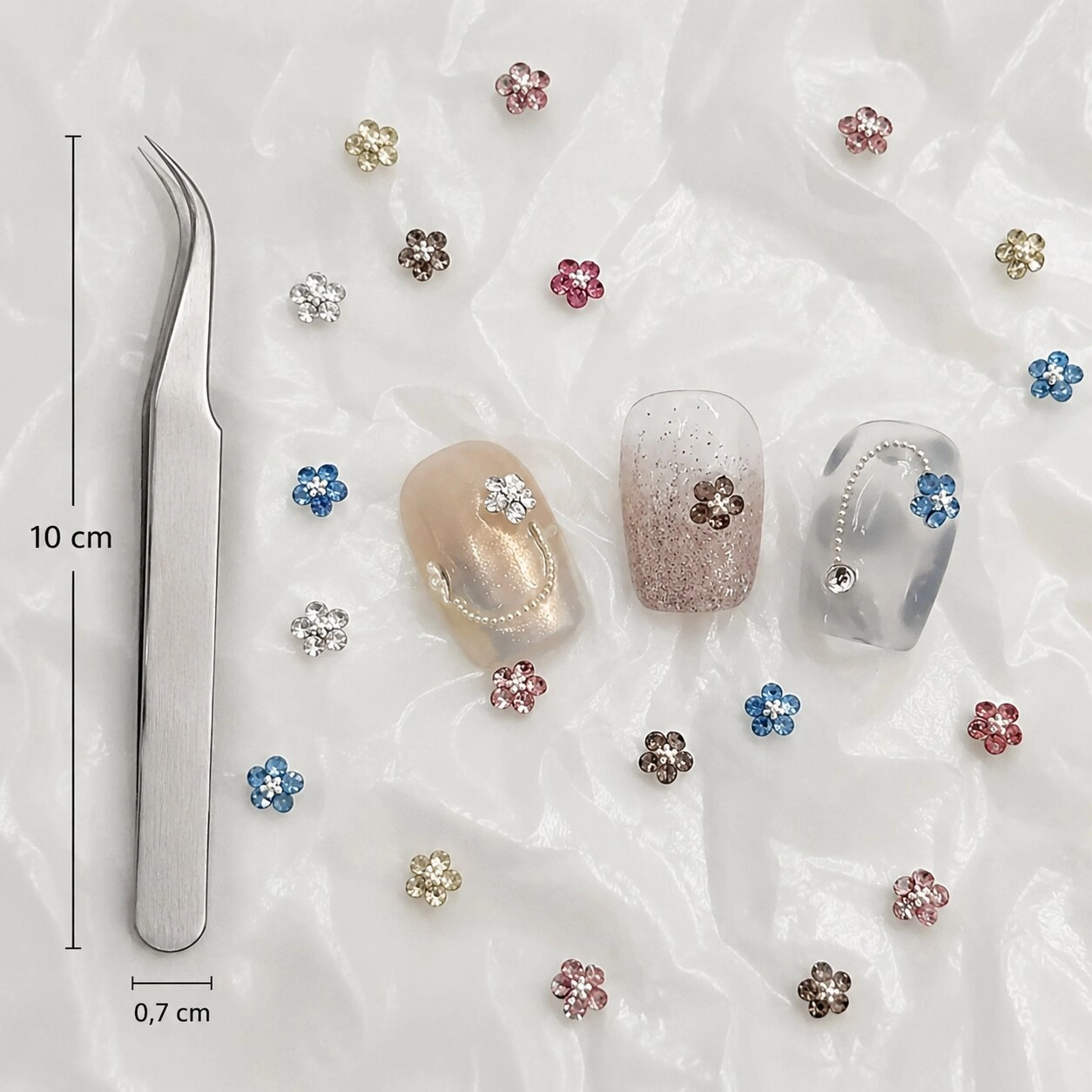 MİNİ ÇİÇEK CHARM METAL TIRNAK SÜS