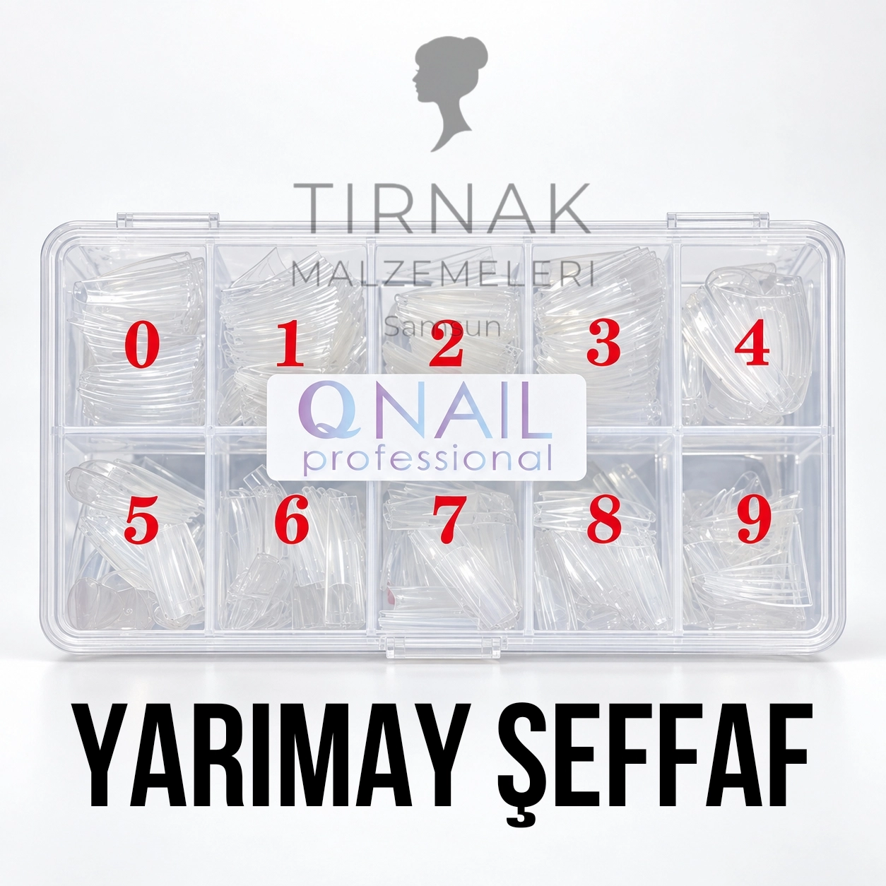 QNAİL İNCE YARIMAY ŞEFFAF TİPS 500LÜ