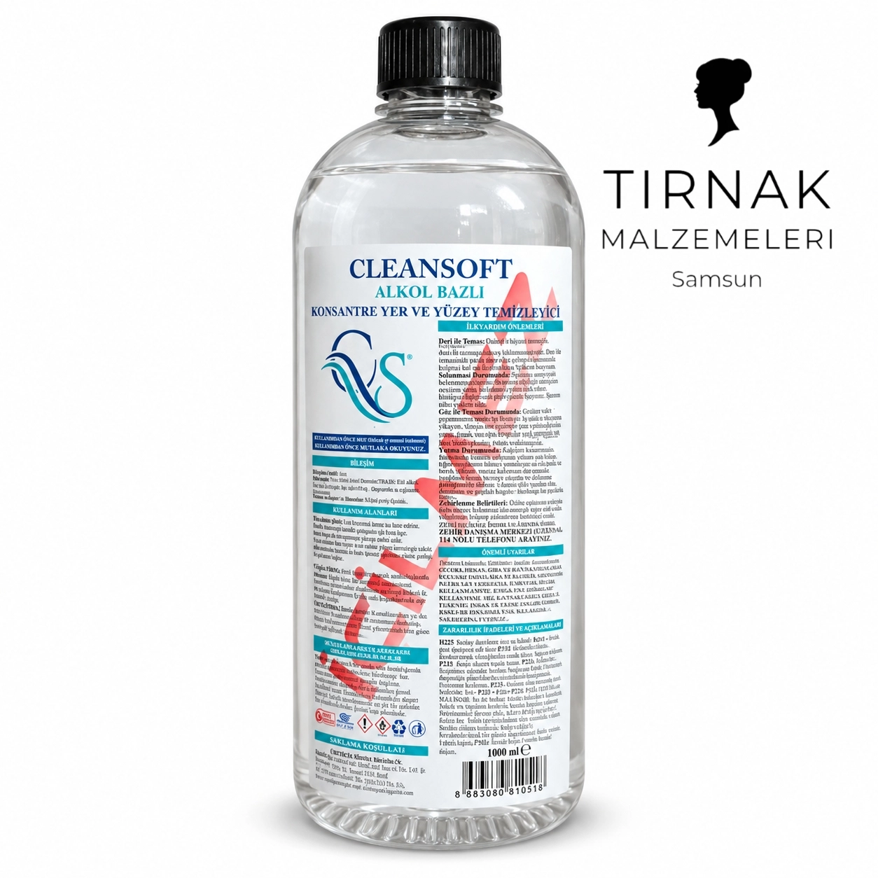 CLEANSOFT SAF ALKOL 1LT  CELANSER (İÇİLMEZ)