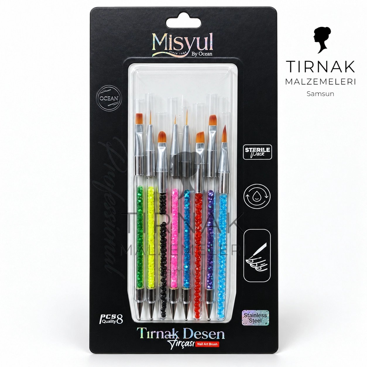 MİSYUL 8Lİ FIRÇA SETİ DOTSLU 