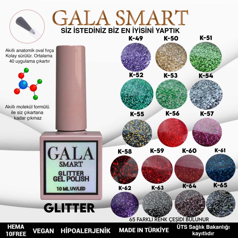 Gala Glitter Kalıcı Oje NO:54